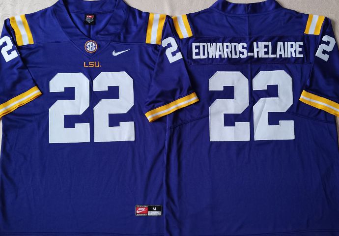Men LSU Tigers #22 Edwards-Helaire Purple Nike 2025 NCAA Jersey->ncaa teams->NCAA Jersey